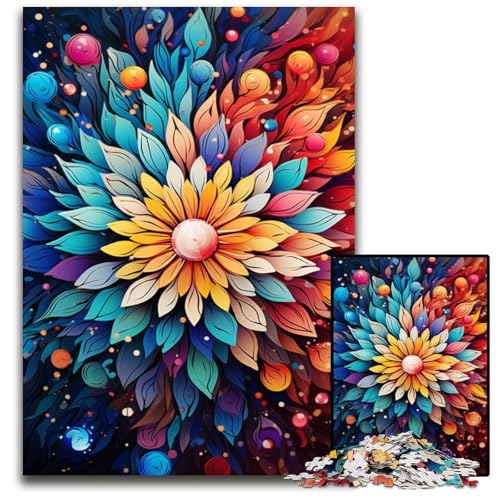 1000-teiliges Puzzle für Erwachsene wunderschöne Bunte Gänseblümchen Holzpuzzle anspruchsvolles Denkspiel für Teenager Spaß am Familienspielabend 1000 Teile (75x50cm) von CYSEHKRBL