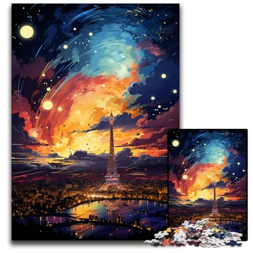 1000-teiliges Puzzle für Erwachsene wundervolle Nachtstadt Holzpuzzle anspruchsvolles Denkspiel für Teenager unterhaltsames interaktives Spiel für die ganze Familie 1000 Teile (75x50cm) von CYSEHKRBL