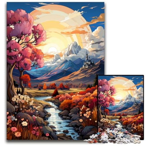 1000-teiliges Puzzle für Erwachsene. Die farbenfrohe Psychedelia des Lake Corrib. Holzpuzzle. Anspruchsvolles Denkspiel – Entspannendes Spielzeug für Teenager. 1000 Teile (75x50cm) von CYSEHKRBL
