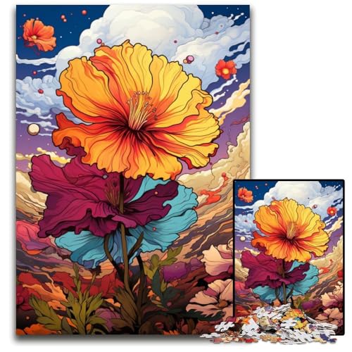 1000-teiliges Puzzle für Erwachsene. Die farbenfrohe Psychedelia von Cistus. Papierpuzzle. Anspruchsvolles Denkspiel – Entspannendes Spielzeug für Teenager. 1000 Teile (38x26cm) von CYSEHKRBL