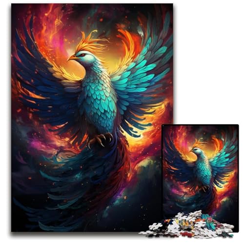 1000-teiliges Puzzle für Erwachsene. Die farbenfrohe Psychedelia von Galaxy Phoenix. Papierpuzzle. Anspruchsvolles Denkspiel – Entspannendes Spielzeug für Teenager. 1000 Teile (38x26cm) von CYSEHKRBL