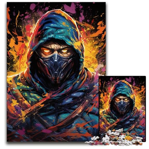 1000-teiliges Puzzle für Erwachsene. Die farbenfrohe Psychedelia von Ninja Killer. Papierpuzzle. Anspruchsvolles Denkspiel – Entspannendes Spielzeug für Teenager. 1000 Teile (38x26cm) von CYSEHKRBL