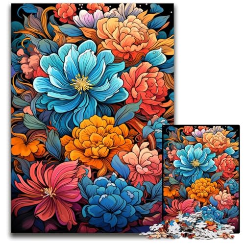 1000-teiliges Puzzle für Erwachsene. Die farbenfrohe Psychedelia von Trapani Jasmine. Holzpuzzle. Anspruchsvolles Denkspiel für Teenager. Familienspaß. Interaktives Spiel. 1000 Teile (75x50cm) von CYSEHKRBL