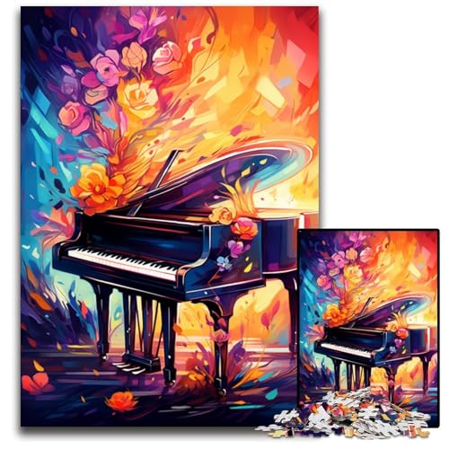 Bunte Klavierpuzzles für 1000 Teile Holzpuzzles Bunte Heimdekoration und interaktives Familienspiel 1000 Teile (75 x 50 cm) von CYSEHKRBL