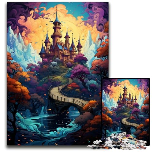 Das psychedelische Gripholm Castle 1000-teilige Puzzle aus Papier. Anspruchsvolles Denkspiel für Teenager. Spaß am Familienspielabend. 1000 Teile (38x26cm) von CYSEHKRBL