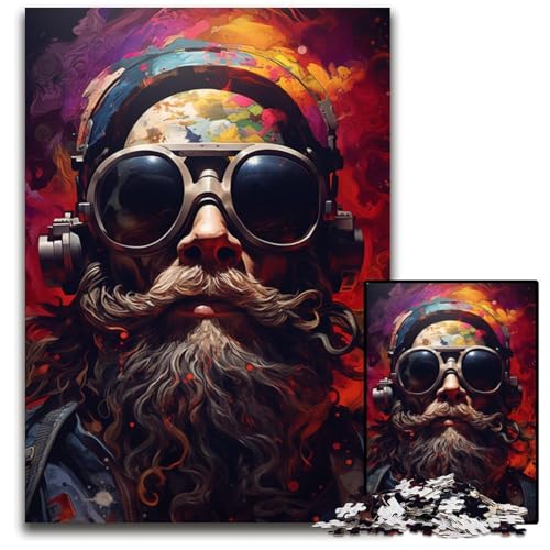 Der Boss trägt eine Sonnenbrille 1000-teiliges Puzzle für Erwachsene Holzpuzzle für Erwachsene Familienaktivität DIY Heimdekoration 1000 Teile (75x50cm) von CYSEHKRBL