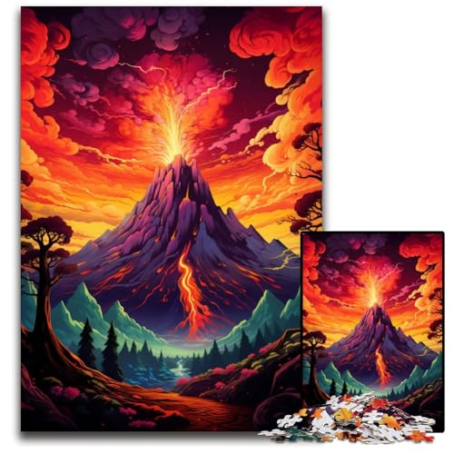 Der psychedelische Vulkan ist ausgebrochen. 1000-teiliges Papierpuzzle. Anspruchsvolles Denkspiel für Teenager. Spaß am Familienspielabend. 1000 Teile (38x26cm) von CYSEHKRBL