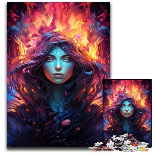 Die farbenfrohe Psychedelia der Elementarmagier 1000-teiliges Puzzle für Erwachsene Puzzles für Erwachsene Weihnachten Halloween Ostern Neujahr 1000 Teile (75x50cm) von CYSEHKRBL