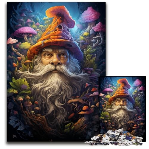 Die farbenfrohe Psychedelia der Elfen 1000-teiliges Puzzle für Erwachsene Holzpuzzle Weihnachten Halloween Ostern Neujahr 1000 Teile (75x50cm) von CYSEHKRBL
