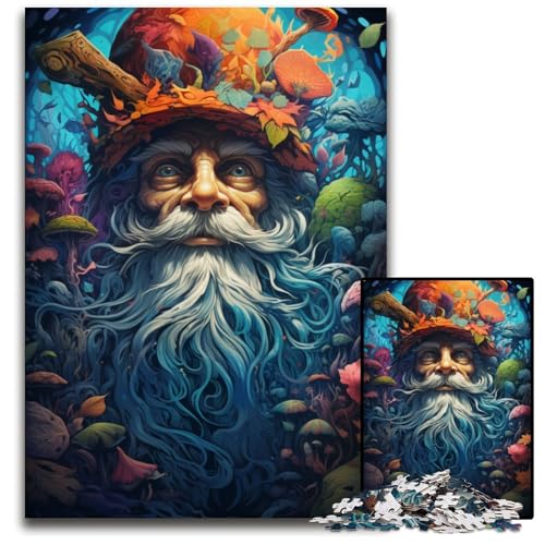 Die farbenfrohe Psychedelia der Elfen 1000-teiliges Puzzle für Erwachsene Holzpuzzle für Erwachsene Familienaktivität DIY Heimdekoration 1000 PCS (75x50cm) von CYSEHKRBL