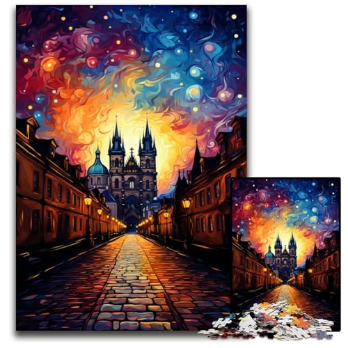 Die farbenfrohe Psychedelia der Karlsbrücke Puzzle mit 1000 Teilen schwierige Puzzles für Erwachsene hochschwieriges Denkspiel für Teenager 1000 Teile (75x50cm) von CYSEHKRBL