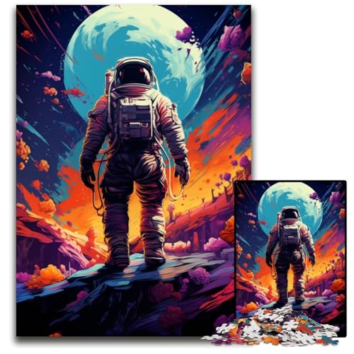 Die farbenfrohe Psychedelia der Raumfahrt Puzzle für Erwachsene 1000 Teile anspruchsvolle Puzzles für Teenager Spieleabend mit der Familie anspruchsvolle Geschenkidee 1000 Teile (75x50cm) von CYSEHKRBL