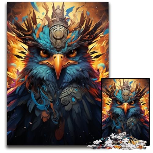 Die farbenfrohe Psychedelia der Vogelkrieger 1000-teiliges Puzzle aus Papier anspruchsvolles Denkspiel für Teenager Spaß am Familienspielabend 1000 Teile (38x26cm) von CYSEHKRBL