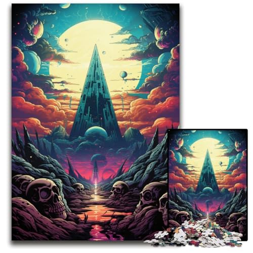 Die farbenfrohe Psychedelia der Weltraumwüste Ägyptens Puzzle mit 1000 Teilen Papierpuzzle anspruchsvolles DIY-Dekorationsspiel interaktives Familienspielzeug 1000 Teile (38x26cm) von CYSEHKRBL