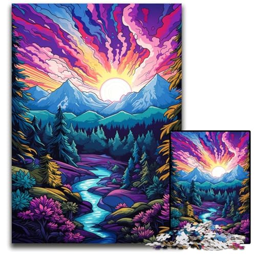 Die farbenfrohe Psychedelia des Columbia-Eisfelds 1000-teiliges Papierpuzzle anspruchsvolles Denkspiel für Teenager Spaß am Familienspieleabend 1000 Teile (38x26cm) von CYSEHKRBL