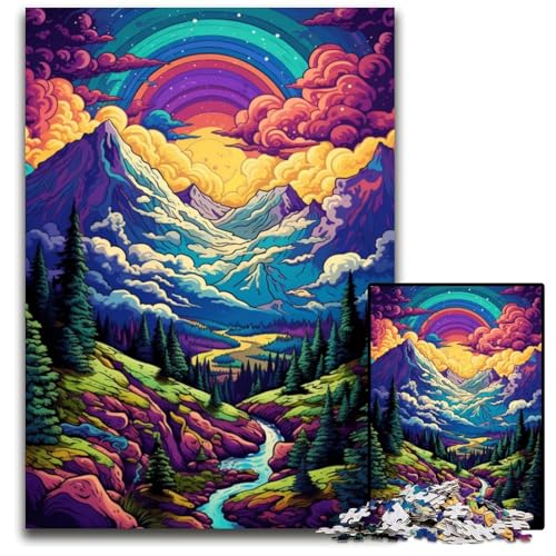 Die farbenfrohe Psychedelia des Columbia-Eisfelds 1000-teiliges Papierpuzzle anspruchsvolles Denkspiel für Teenager Spaß am Familienspieleabend 1000 Teile (38x26cm) von CYSEHKRBL