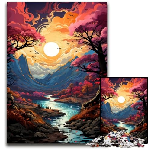 Die farbenfrohe Psychedelia des Genfersees 1000-teiliges Papierpuzzle anspruchsvolles Denkspiel für Teenager Spaß am Familienspielabend 1000 Teile (38x26cm) von CYSEHKRBL