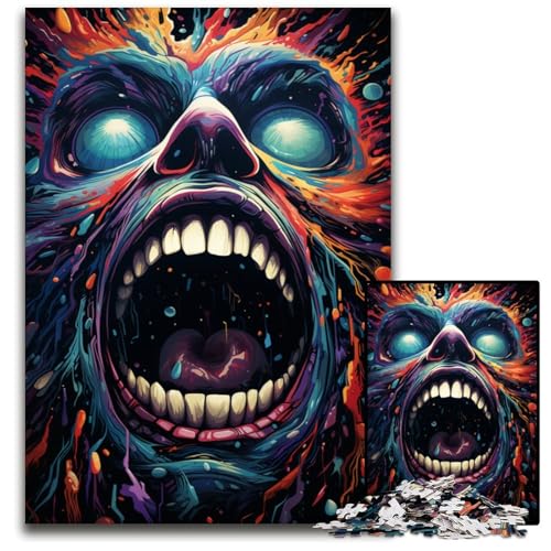 Die farbenfrohe Psychedelia des Monster-Nebels 1000-teiliges Puzzle aus Holz anspruchsvolles Denkspiel für Teenager Spaß am Familienspielabend 1000 Teile (75x50cm) von CYSEHKRBL