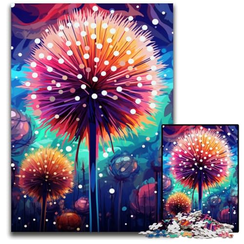 Die farbenfrohe Psychedelia von Burdock 1000-teiliges Puzzle Holzpuzzle für Erwachsene für Reiseliebhaber und Paare anspruchsvolles Spielzeug 1000 Teile (75x50cm) von CYSEHKRBL