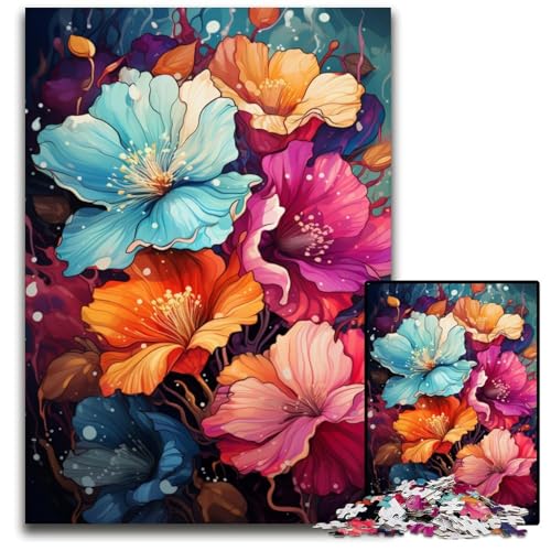 Die farbenfrohe Psychedelia von Cistus 1000-teiliges Puzzle Papierpuzzle für Erwachsene für Reiseliebhaber und Paare anspruchsvolles Spielzeug 1000 Teile (38x26cm) von CYSEHKRBL