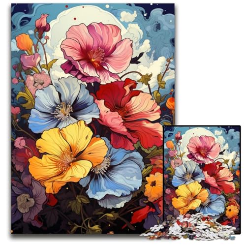 Die farbenfrohe Psychedelia von Cistus 1000-teiliges Puzzle aus Papier anspruchsvolles Denkspiel für Teenager Spaß am Familienspielabend 1000 Teile (38x26cm) von CYSEHKRBL