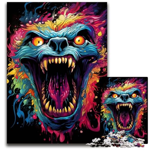Die farbenfrohe Psychedelia von Dr. Monster Puzzle 1000 Teile Papierpuzzles Gehirn-forderndes DIY-Dekorationsspiel Interaktives Familienspielzeug 1000 PCS (38x26cm) von CYSEHKRBL