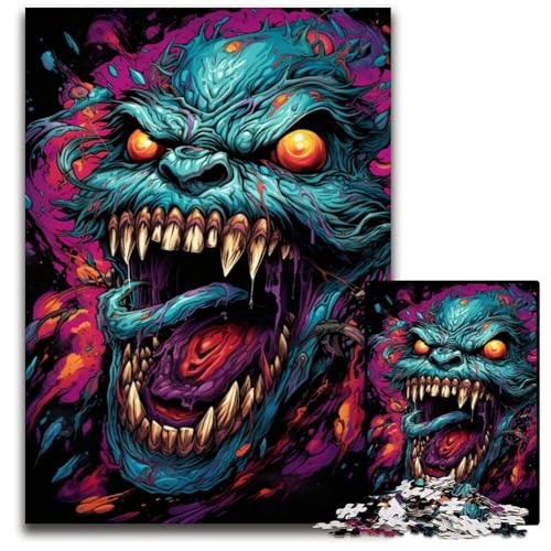 Die farbenfrohe Psychedelia von Dr. Monster Puzzle für Erwachsene 1000 Teile Puzzle für Erwachsene DIY Heimdekoration Geschenk Denksportaufgabe für Erwachsene 1000 Teile (38x26cm) von CYSEHKRBL