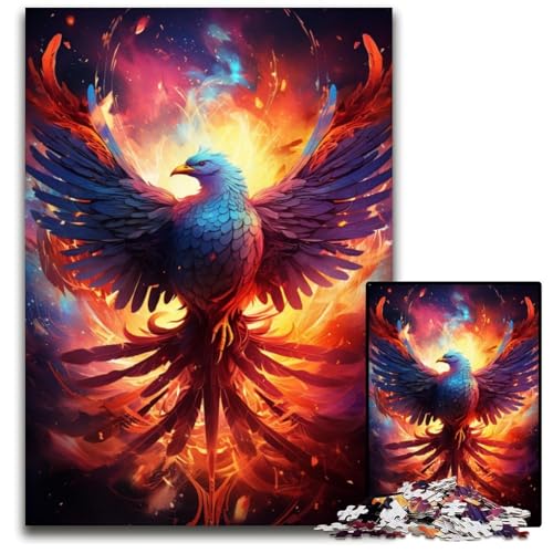 Die farbenfrohe Psychedelia von Galaxy Phoenix Puzzle 1000 Teile Schwierige Puzzles für Erwachsene Hochschwieriges Denkspiel für Teenager 1000 PCS (38x26cm) von CYSEHKRBL