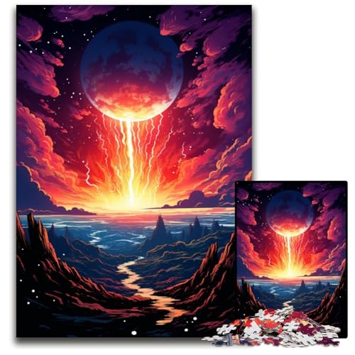 Die farbenfrohe Psychedelia von Neon Planet 1000-teiliges Puzzle für Erwachsene Puzzles für Erwachsene Weihnachten Halloween Ostern Neujahr 1000 PCS (75x50cm) von CYSEHKRBL