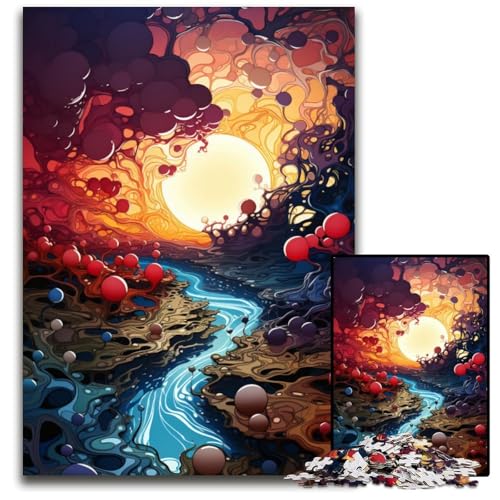Die farbenfrohe Psychedelie des Loiretals 1000-teiliges Puzzle aus Papier anspruchsvolles Denkspiel für Teenager Spaß am Familienspieleabend 1000 Teile (38x26cm) von CYSEHKRBL