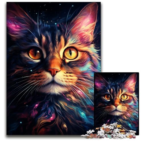 Die farbenfrohe Psychedelie des Spiralkatzennebels Puzzle 1000 Teile für Erwachsene Puzzle für Erwachsene für Reiseliebhaber und Paare anspruchsvolles Spielzeug 1000 Teile (75x50cm) von CYSEHKRBL