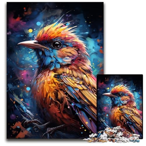 Gemälde-Kunst-Spatz 1000-teiliges Puzzle Geschenke schwierige Puzzles für Erwachsene anspruchsvolles Denkspiel für Teenager Familienspaß interaktives Spiel 1000 Teile (75 x 50 cm) von CYSEHKRBL