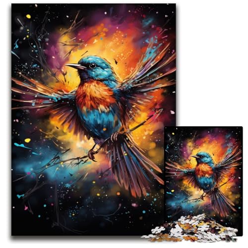 Gemälde-Kunst-Spatz-Puzzle 1000 Teile für Erwachsene Puzzles für Erwachsene Familienaktivität Denksportaufgabe Heimdekoration 1000 PCS (75 x 50 cm) von CYSEHKRBL
