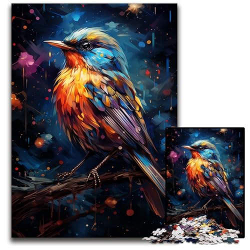 Gemälde-Kunst-Spatzen-Puzzle für Erwachsene 1000-teiliges Holzpuzzle Weihnachten Halloween Ostern Neujahr 1000 PCS (75 x 50 cm) von CYSEHKRBL