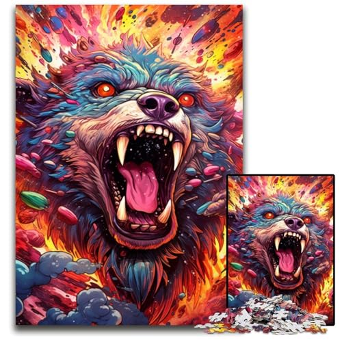 Gewalttätiger Kriegerbär 1000-teiliges Puzzle aus Papier anspruchsvolles Denkspiel für Teenager Spaß am Familienspielabend 1000 Teile (38x26cm) von CYSEHKRBL