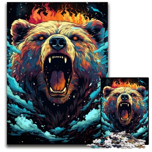 Gewalttätiges buntes Bären-Puzzle 1000 Teile schwierige Puzzles für Erwachsene hochschwieriges Denkspiel für Teenager 1000 Teile (75x50cm) von CYSEHKRBL
