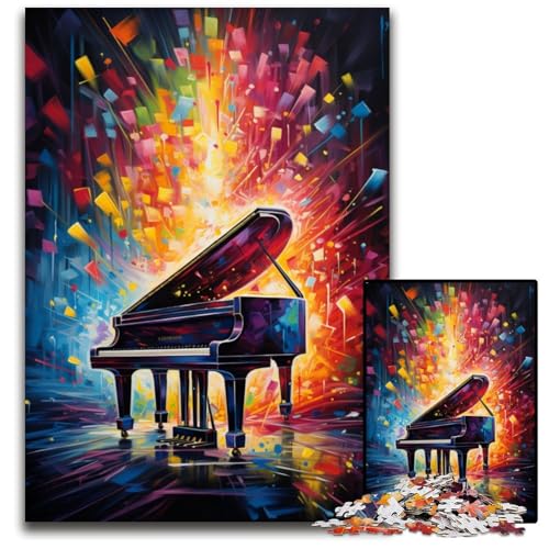 Klavier farbenfrohes 1000-teiliges Puzzle für Erwachsene ideal für Verliebte perfektes Weihnachts- Neujahrs- und Valentinstagsgeschenk 1000 Teile (75 x 50 cm) von CYSEHKRBL
