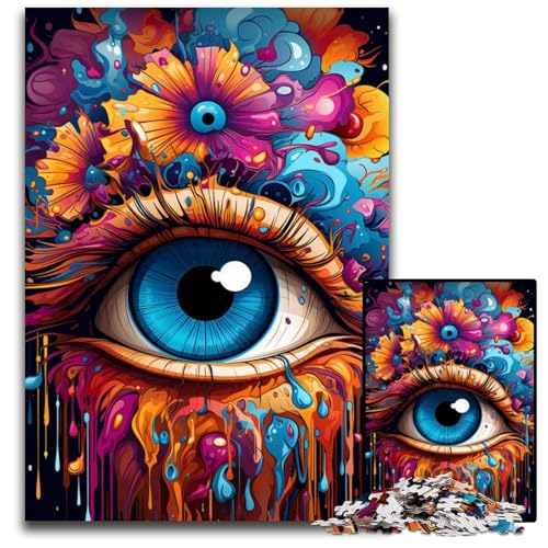 Malen Farbe Augen Puzzle 1000 Teile Puzzle für Erwachsene Heimaktivität für Feiertage Geburtstage und Familienspieleabende 1000 Teile (75 x 50 cm) von CYSEHKRBL