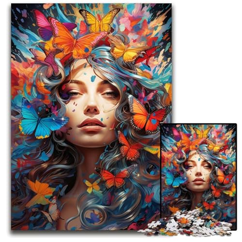 Malen Farbe Frau Puzzle 1000 Teile für Erwachsene Papierpuzzle Denkspiel für Teenager und Familieninteraktion 1000 Teile (38 x 26 cm) von CYSEHKRBL