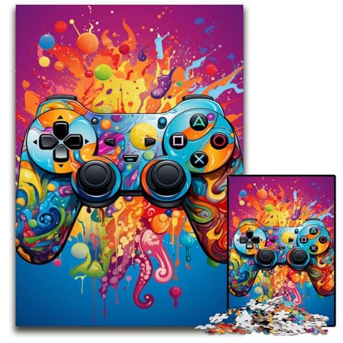 Malen Farbe Gamepad 1000-teiliges Puzzle schwierige Puzzles für Erwachsene Geburtstagsgeschenkidee anspruchsvolles Denkspiel 1000 Teile (38 x 26 cm) von CYSEHKRBL