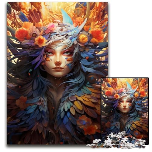 Malen Farbe Hexe 1000-teiliges Puzzle schwierige Puzzles für Erwachsene und die ganze Familie interaktives Spiel Bastelgeschenk mit farbenfrohen Kunstwerken 1000 Teile (75 x 50 cm) von CYSEHKRBL