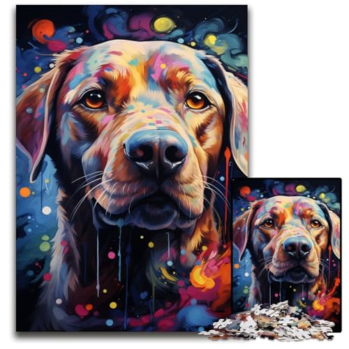 Malen Farbe Hunde-Puzzle für Erwachsene 1000 Puzzles für Erwachsene für Reiseliebhaber und Paare anspruchsvolles Spielzeug 1000 Teile (75 x 50 cm) von CYSEHKRBL