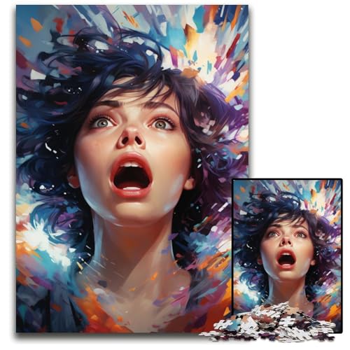 Malen Farbe Mädchen Puzzle 1000 Teile anspruchsvolle Puzzles Muttertag Geburtstage Weihnachten 1000 Teile (75 x 50 cm) von CYSEHKRBL