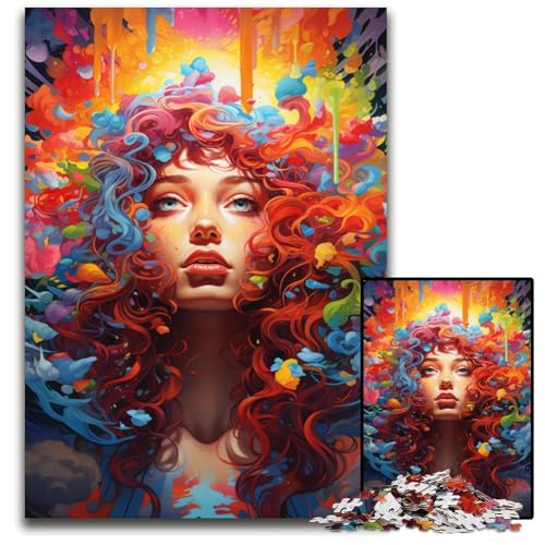 Malen Farbe Mädchen Puzzle 1000 Teile für Erwachsene Puzzles für Erwachsene Familienaktivität Denksportaufgabe Heimdekoration 1000 PCS (75 x 50 cm) von CYSEHKRBL