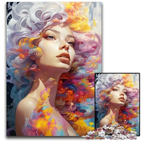 Malen Farbe Mädchen Puzzles für Erwachsene 1000 unmögliche Puzzles für Erwachsene für Feiertage Geburtstage und Familienspieleabende 1000 Teile (75 x 50 cm) von CYSEHKRBL