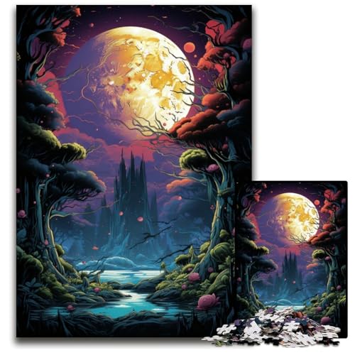 Malen Farbe Mond Puzzle 1000 Teile anspruchsvolle Puzzles Muttertag Geburtstage Weihnachten 1000 Teile (38 x 26 cm) von CYSEHKRBL