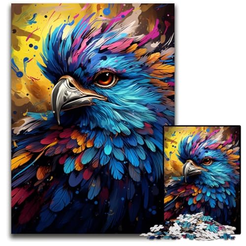 Malen Farbe Vogel 1000-teiliges Puzzle unmögliches Puzzle für Erwachsene Denksportaufgabe Spiel für Erwachsene interaktive Aktivität für die ganze Familie 1000 Teile (75 x 50 cm) von CYSEHKRBL