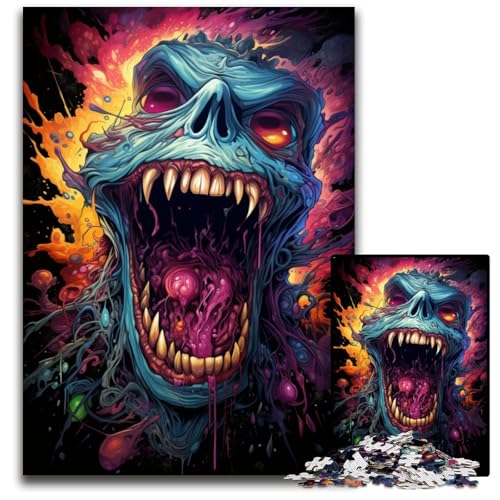 Malen Sie Bunte Puzzles mit bösen Dämonen für 1000-teilige Holzpuzzles. Bunte Heimdekoration und interaktives Familienspiel 1000 Teile (75 x 50 cm) von CYSEHKRBL