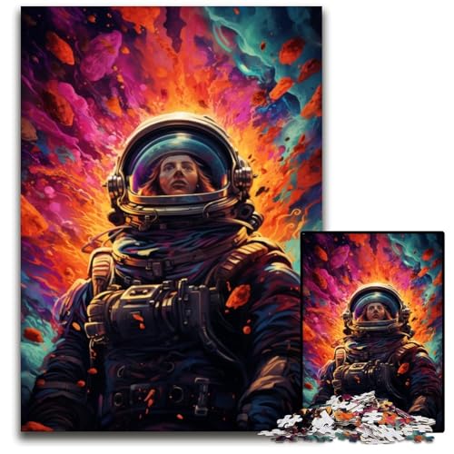 Malen und Malen Astronauten-Puzzle 1000 Teile für Erwachsene schwierige Puzzles für Erwachsene Spaß für zu Hause Aktivitäten Geburtstagsgeschenk Reisegeschenke 1000 Teile (38 x 26 cm) von CYSEHKRBL