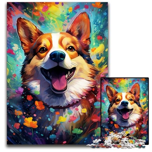 Malen und Malen Corgi-Hunde-Puzzle 1000 Teile Puzzle für Erwachsene für Teenager und Jugendliche ideales Geburtstags 1000 Teile (38 x 26 cm) von CYSEHKRBL
